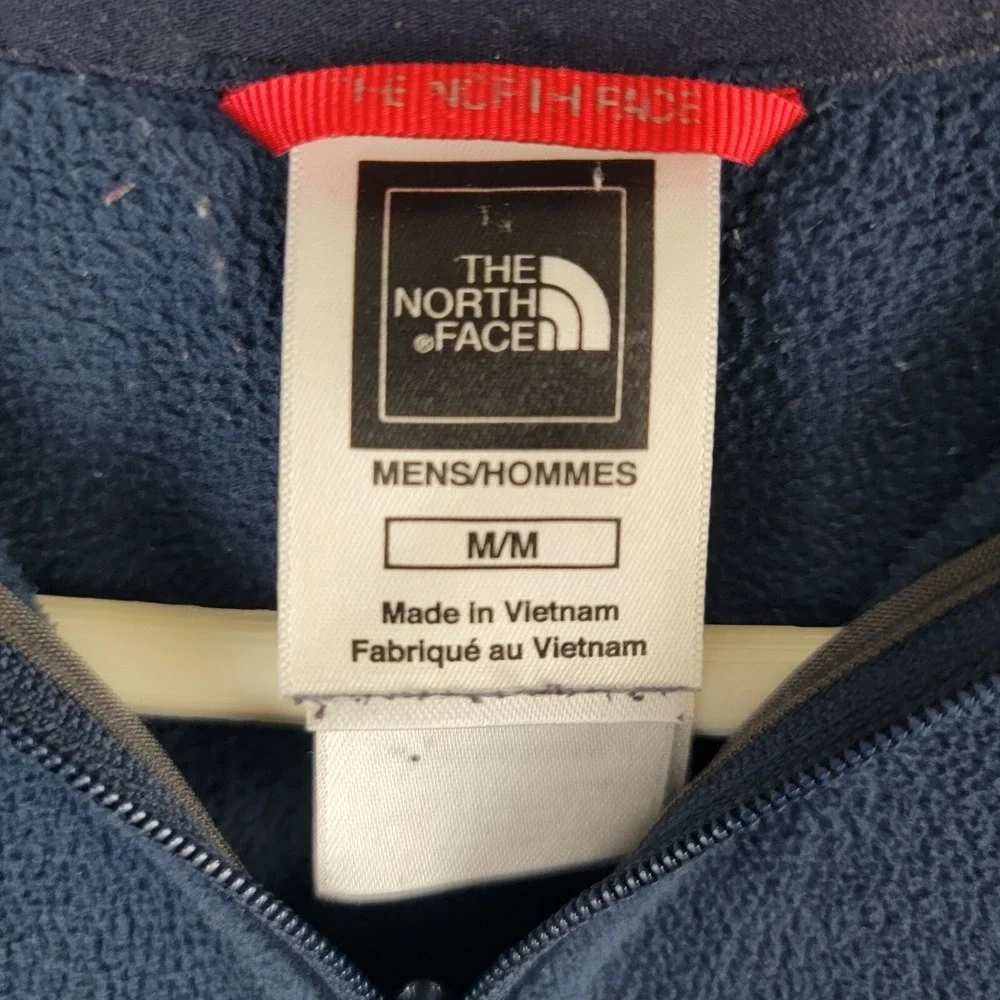 The North Face Fleece Sweater Mens M Blue 1/4 Zip Pullover Long Sleeve Outdoor